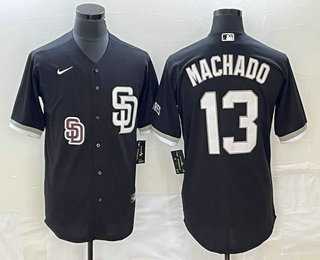 Men's San Diego Padres #13 Manny Machado Black 2023 Cool Base Stitched Jersey,We sell and wholesale Men's San Diego Padres #13 Manny Machado Black 2023 Cool Base Stitched Jersey on line form chian!